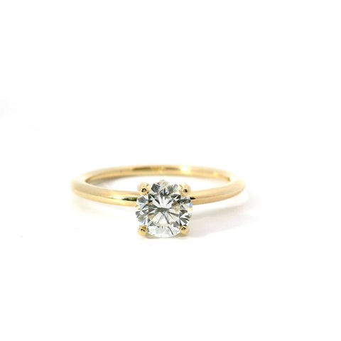 14KT YELLOW GOLD ROUND DIAMOND SOLITAIRE ENGAGEMENT RING 100-04224