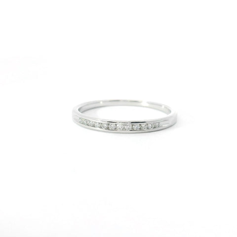 14KT White Gold Channel Set Diamond Band