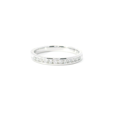 14KT White Gold Channel Set Diamond Band