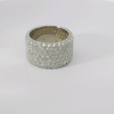 18K White Gold Pave Diamond Ring