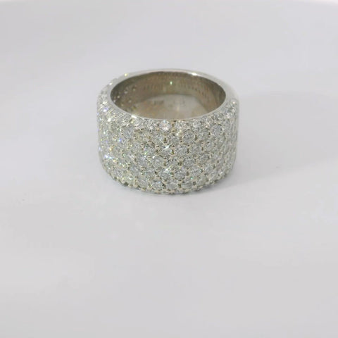 18K White Gold Pave Diamond Ring