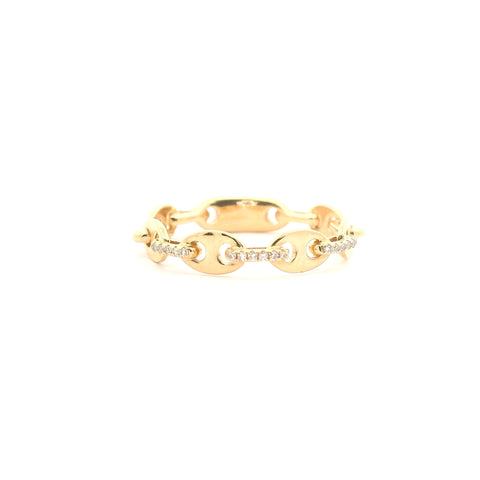 YELLOW GOLD MARINER LINK NATURAL DIAMOND RING 130-01684