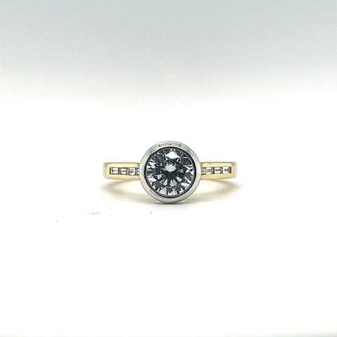 Dahlia Custom Bezel Diamond Engagement Ring