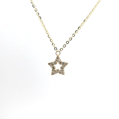 YELLOW GOLD AND DIAMOND STAR PENDANT 160-04363