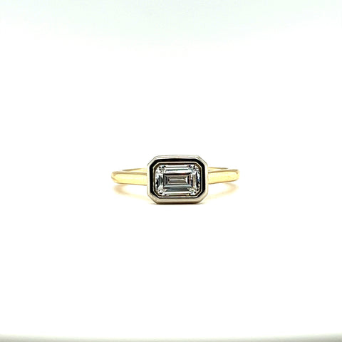 Blair Custom Emerald Bezel Engagement Ring
