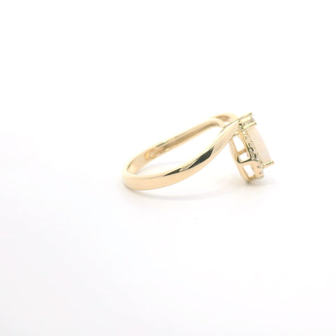 YELLOW GOLD OPAL AND DIAMOND HALO RING 200-04180