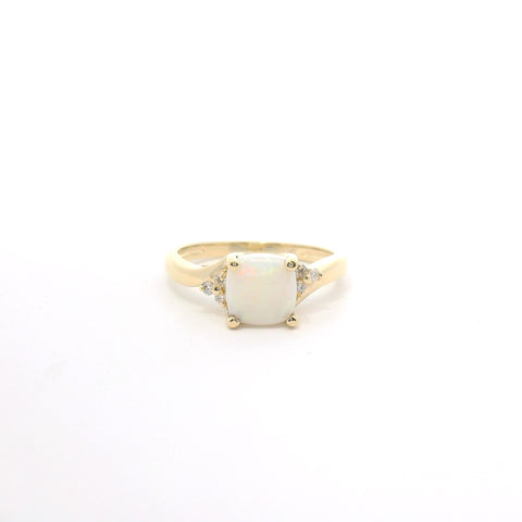 YELLOW GOLD OPAL AND DIAMOND RING 200-04182