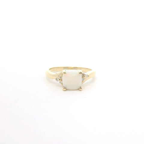 YELLOW GOLD OPAL AND DIAMOND RING 200-04182