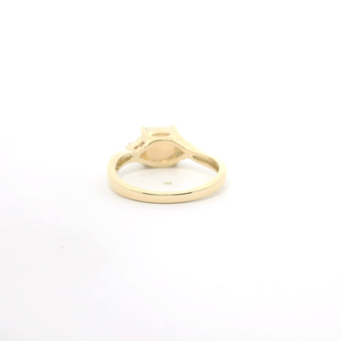 YELLOW GOLD OPAL AND DIAMOND RING 200-04182