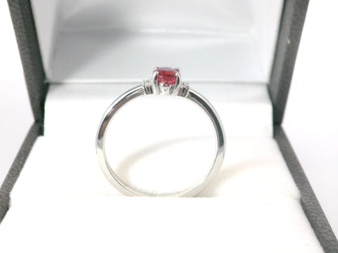 Pink Tourmaline and Diamond Three Stone Ring 200-04208