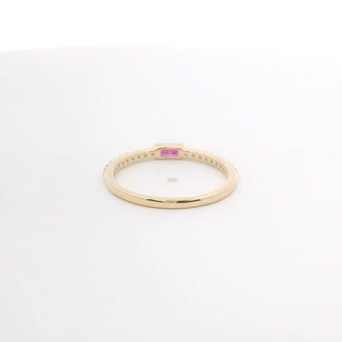 YELLOW GOLD DAMOND RUBY RING 201-00358