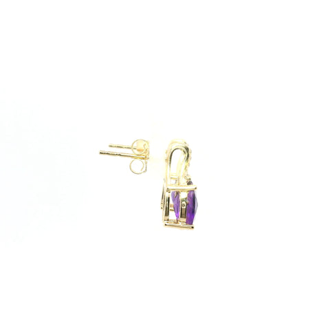 YELLOW GOLD AMETHYST AND DIAMOND EARRINGS 210-03212