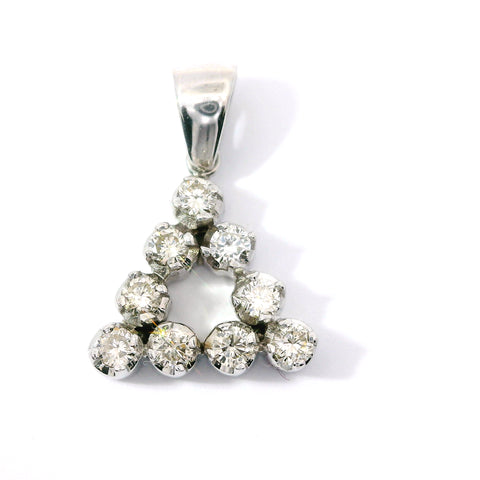14KT WHITE GOLD TRIANGLE SHAPED DIAMOND PENDANT 160-04397