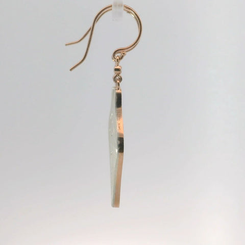 Mokume Gane Diamond Dangle Earrings