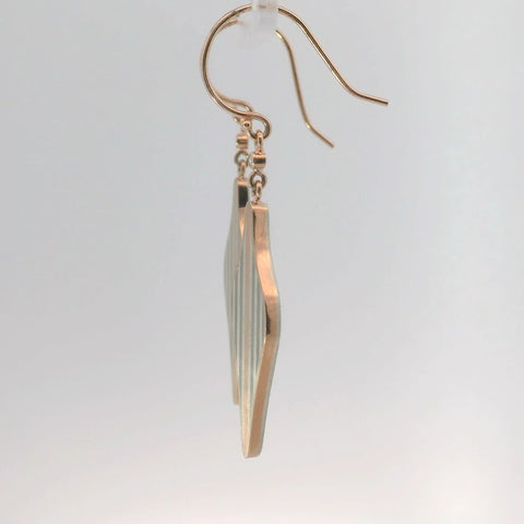 Mokume Gane Diamond Dangle Earrings