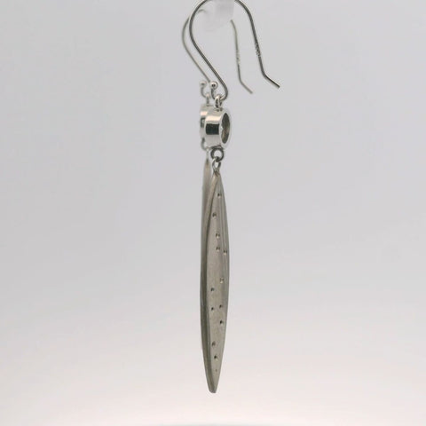 Mokume Gane Diamond and Sapphire Dangle Earrings