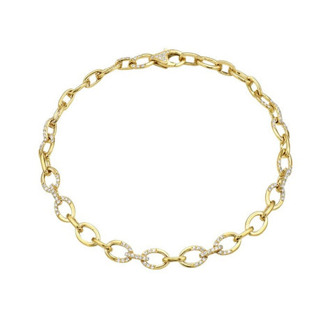 Bassali 14kt Yellow Gold Diamond Link Bracelet BR14090D