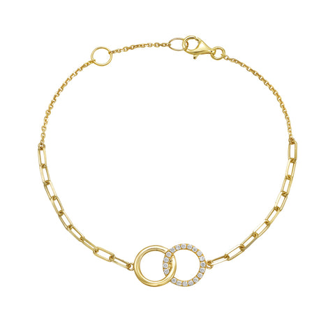 Bassali 14kt Yellow Gold Diamond Circle Adjustable Bracelet BR16315D