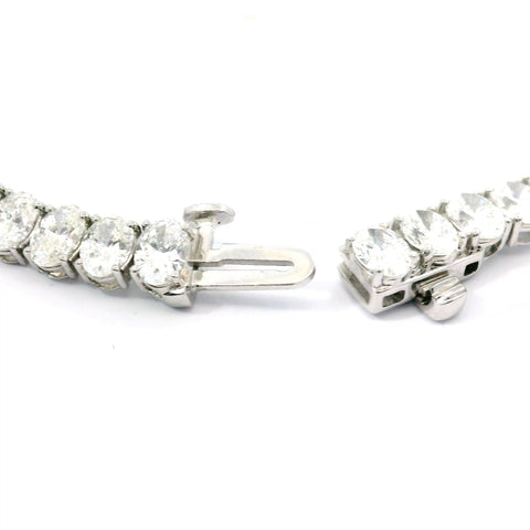 18KT WHITE GOLD OVAL DIAMOND LINE BRACELET 170-01103