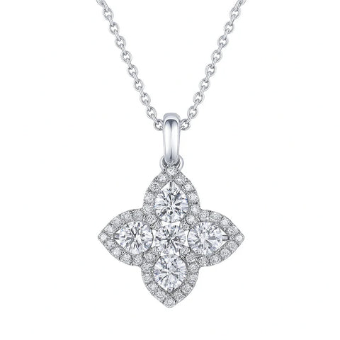 Flower Cluster Diamond Pendant