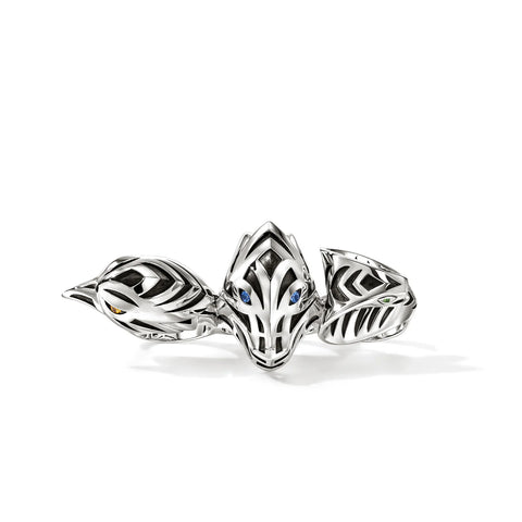 John Hardy Legends Three Finger Ring, Sterling Silver, Gemstones RMS604151YSBSPTS