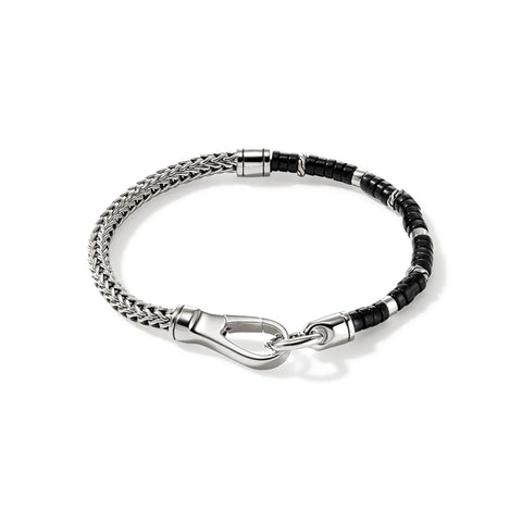 John Hardy Heishi Chain Bracelet, Sterling Silver, Gemstones 4mm