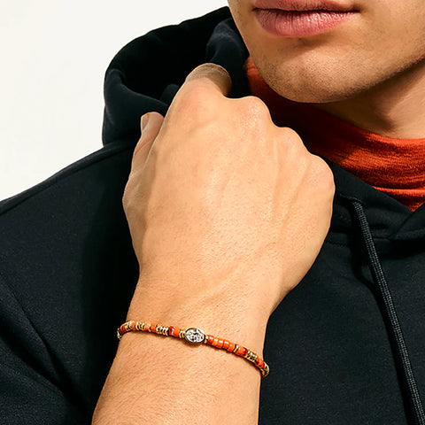 John Hardy JH Lovestruck™ Heishi Bracelet, Gold, Sterling Silver, Hardstones, Enamel, Diamond, 1.0TCW BUZZP430363OROYSLGD