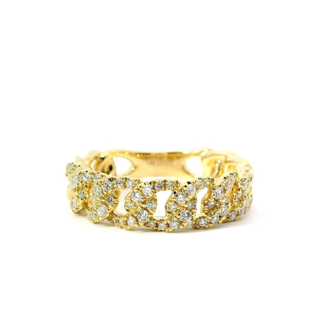 14KT YELLOW GOLD DIAMOND CHAIN-LINK DESIGN RING 130-01715