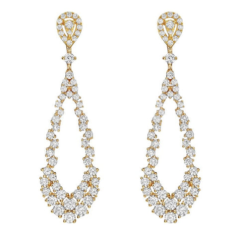 18KT YELLOW GOLD DANGLE EARRINGS 150-07177