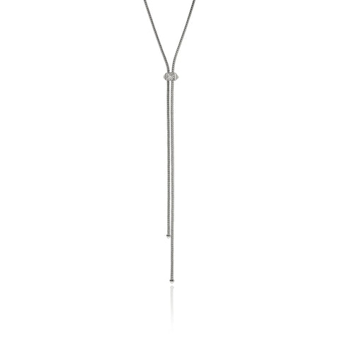 John Hardy Icon Stud Lariat Necklace, Sterling Silver, Diamonds, 1.8MM NBP972042DI