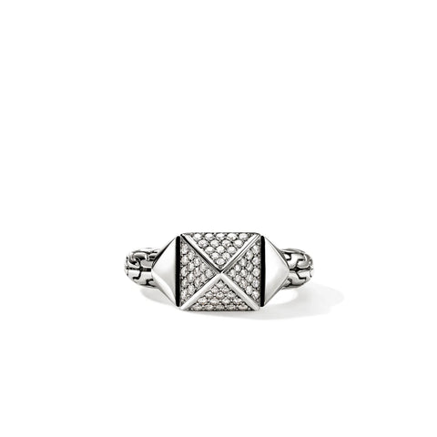 John Hardy Icon Stud Ring, Sterling Silver, Diamonds, 9MM RBP972022DI