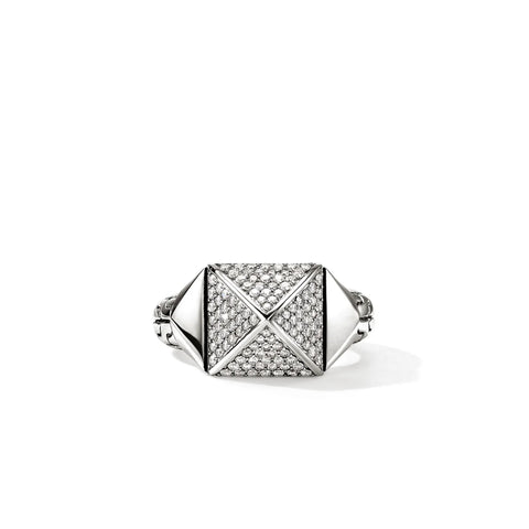 John Hardy Icon Stud Ring, Sterling Silver, Diamonds, 11.5MM RBP972142DI