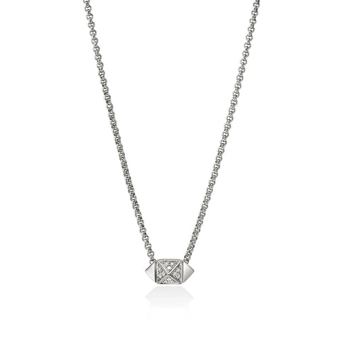 John Hardy Icon Stud Necklace, Sterling Silver, Diamonds, 1.5MM NBP972052DI