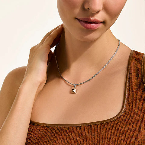 John Hardy Icon Stud Pendant Necklace, Gold, Sterling Silver, Diamonds, 2.5MM NZZP972162DI