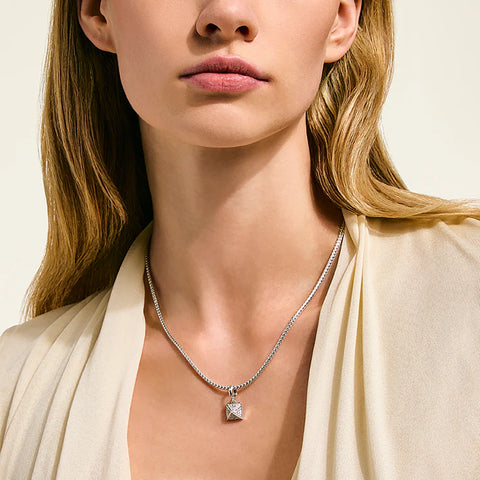 John Hardy Icon Stud Pendant Necklace, Sterling Silver, Diamonds, 2.5MM NBP972162DI