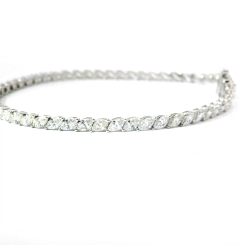 18KT WHITE GOLD MARQUISE DIAMOND LINE BRACELET