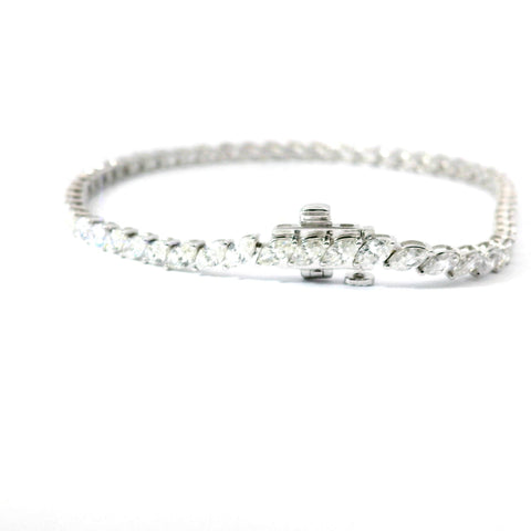 18KT WHITE GOLD MARQUISE DIAMOND LINE BRACELET