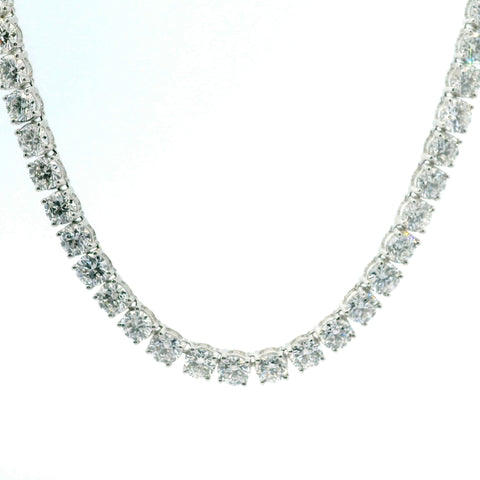 18KT WHITE GOLD ROUND DIAMOND LINE NECKLACE 165-00498