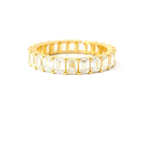 14KT YELLOW GOLD 3.12CTW EMERALD CUT ETERNITY BAND KR30842-EM-3.12-VJ