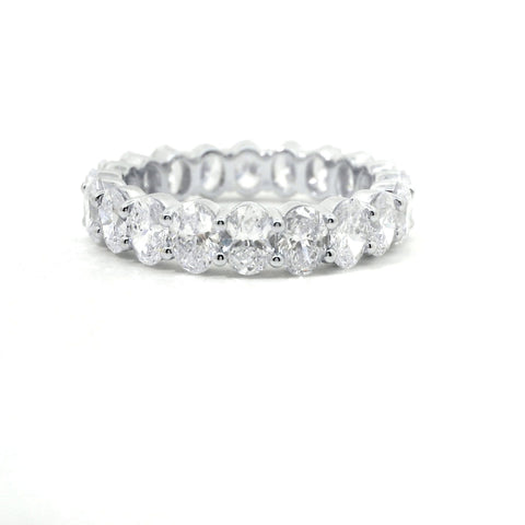 18KT WHITE GOLD 4CTW OVAL DIAMOND ETERNITY BAND KR30842OV-4.00CT-VJ