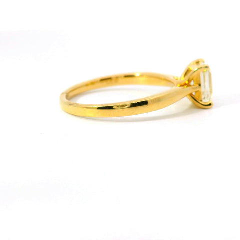 14KT YELLOW GOLD 1CT EMERALD CUT SOLITAIRE RING KR34438-EM-100-VJ
