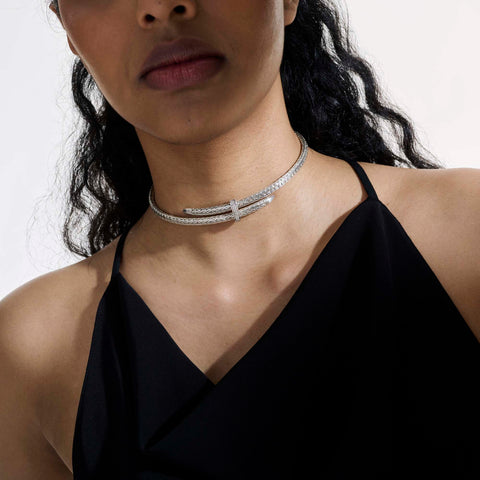 John Hardy Spear Pave Coil Choker NBP9011292DIX