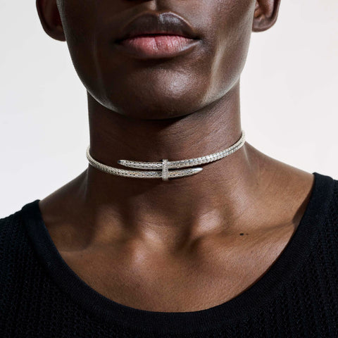 John Hardy Spear Pave Coil Choker NBP9011292DIX