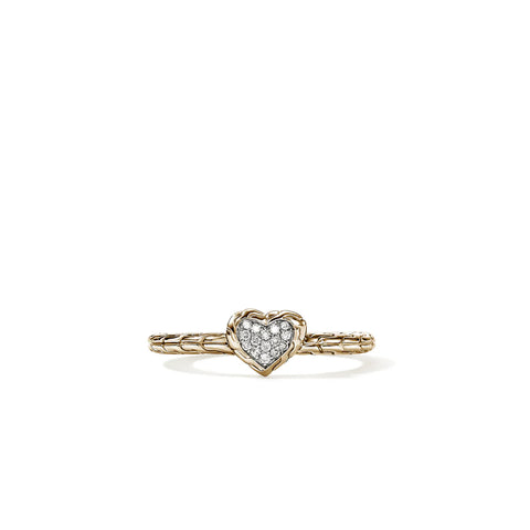 John Hardy Essential Heart Ring, Gold, Diamonds RGGX989762DI