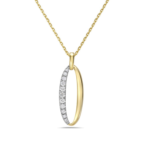 14KT YELLOW GOLD DIAMOND FASHION NECKLACE 18" 165-00508