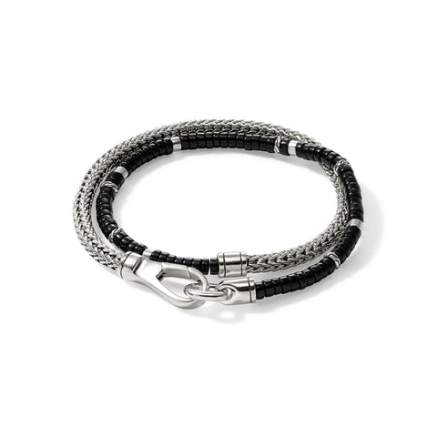 John Hardy Heishi Chain Wrap, Sterling Silver, Hardstones