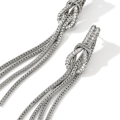 John Hardy Love Knot Drop Earring, Sterling Silver, Diamonds EBP9010632DI