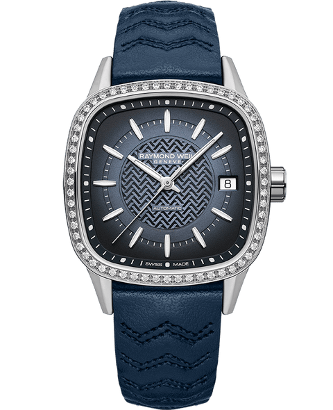 Raymond Weil Freelancer Women's Gradient Blue Dial Diamond Automatic Watch 2490-SCS-50051