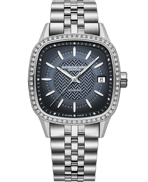 Raymond Weil Freelancer Women's Gradient Blue Dial Diamond Automatic Watch 2490-STS-50051