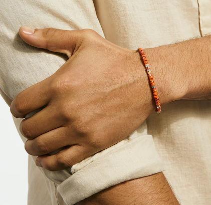 John Hardy Heishi Bracelet, Sterling Silver, Orange Oyster Shell BUS290071OROYS